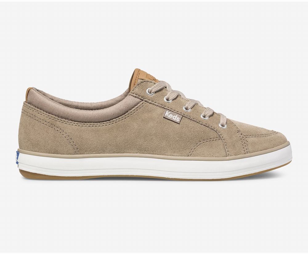 Women's Keds Center Suede Comfort Shoes Khaki 6982135NQ - South Africa